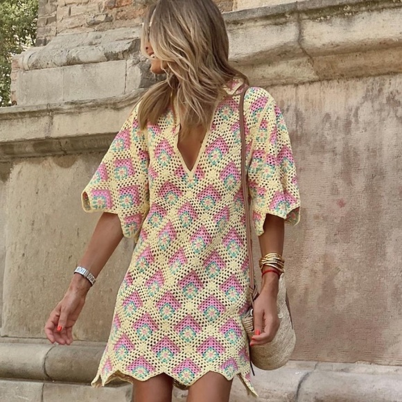 Zara Dresses Zara Crochet Knit Dress Limited Edition Poshmark
